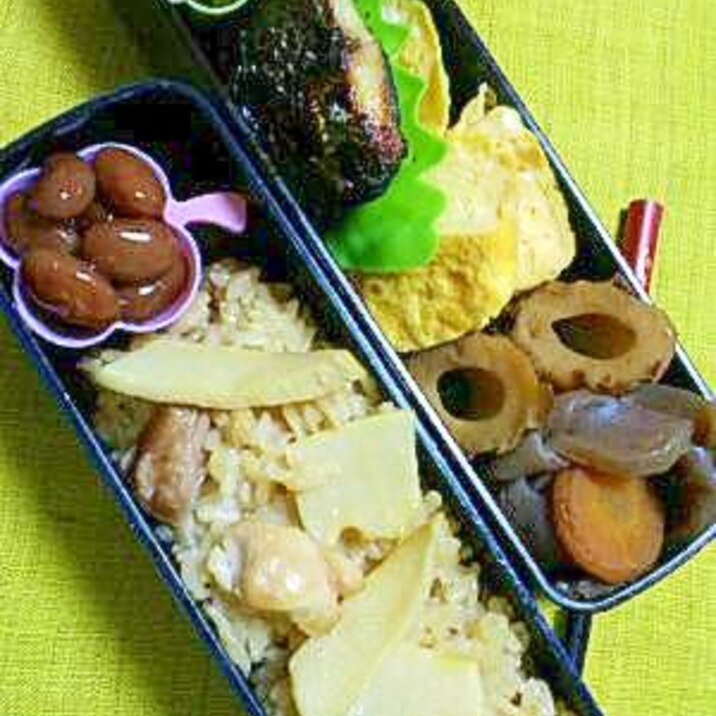 竹の子ご飯のお弁当　女性向き